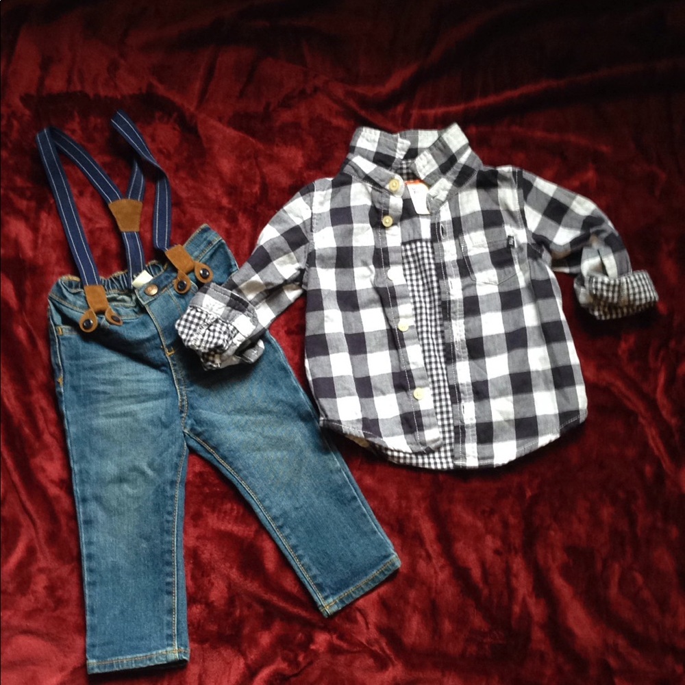 Baby B'Gosh SUPER CUTE SUSPENDER OUTFIT!!⭐️⭐️